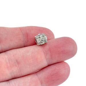 Vintage Sterling Silver 925 Music Note Cube Charm
